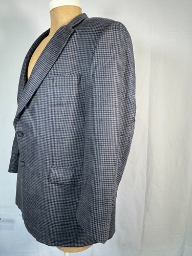 Burberry London Grey Houndstooth Silk Wool Blend Sport Coat Jacket Blazer Sz 46R - Picture 6 of 21