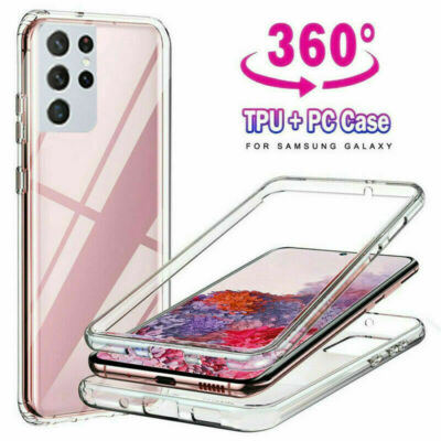 For Samsung S21 Ultra S20 FE Note 20 A21s Full Protector Clear TPU Hybrid Cover