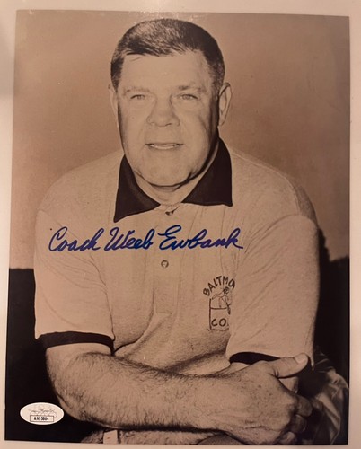 Coach Weeb Ewbank Autographed Signed Photograph -Jets- JSA Authenticated