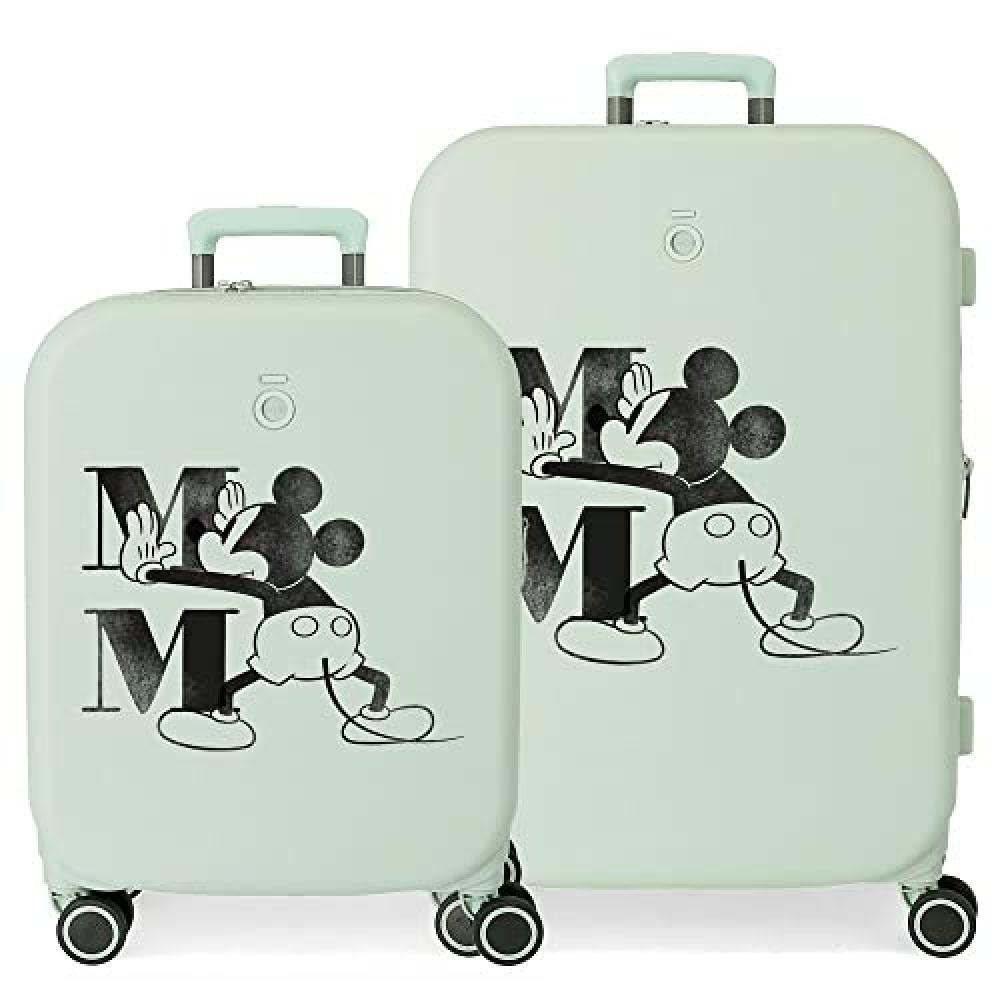 (TG. Set de maletas) Set valigie Disney Mickey Happiness verde 55/70 cm ABS rigi