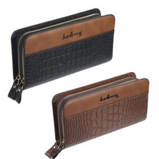 Business Men's Leather Long Zipper Wallet Clutch Bag Phone Card Holder Handbag
