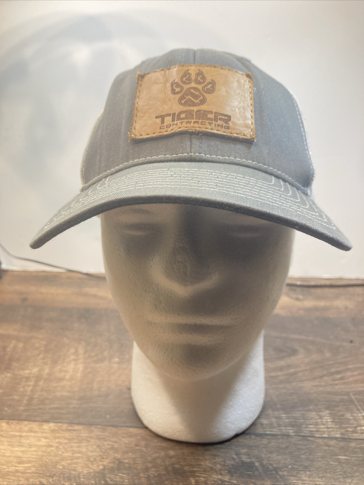 Tiger Contracting leather patch snapback hat cap … - image 2