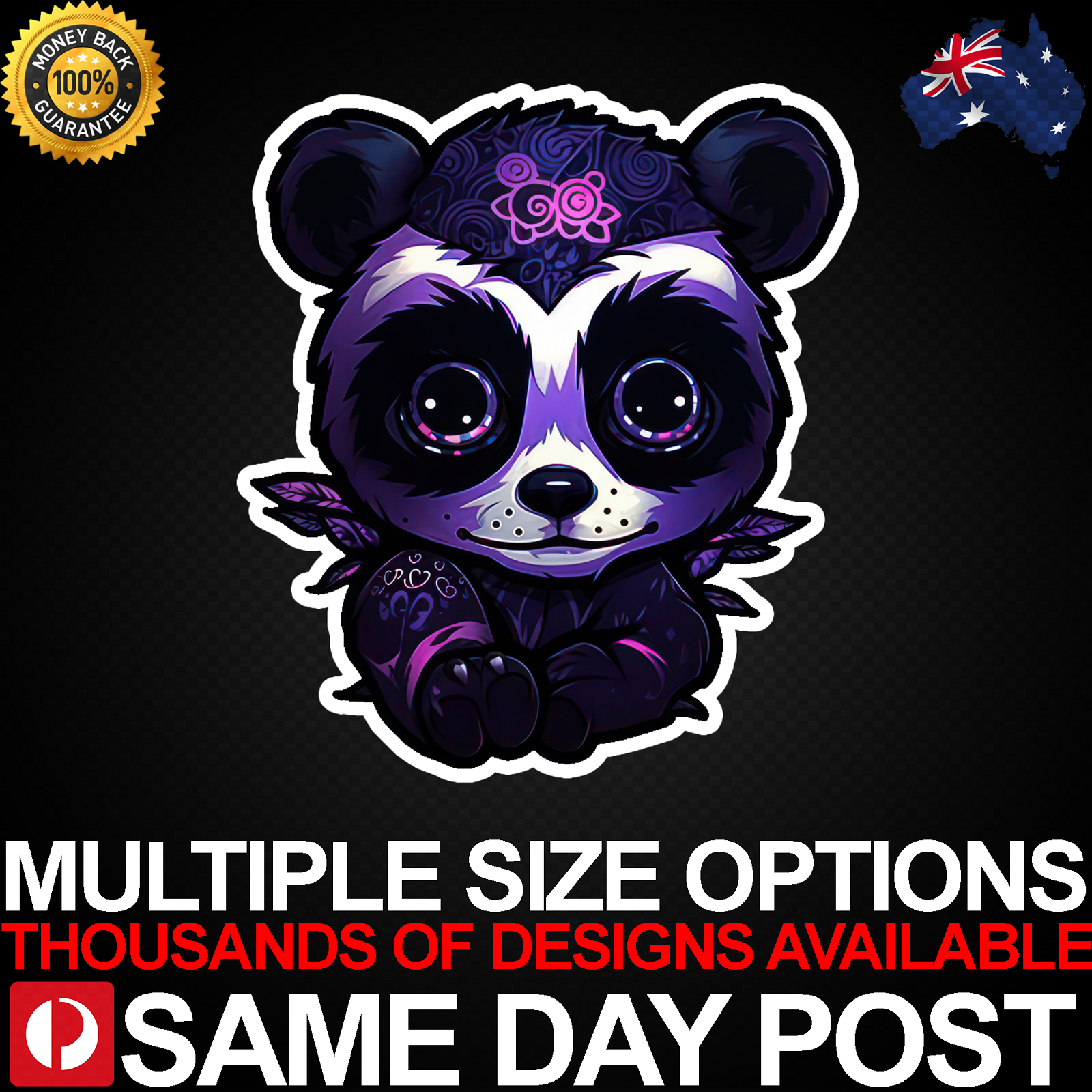 Affordable Panda Bear Flower Vinyl Sticker for Cars & Laptops Wildlife Lovers