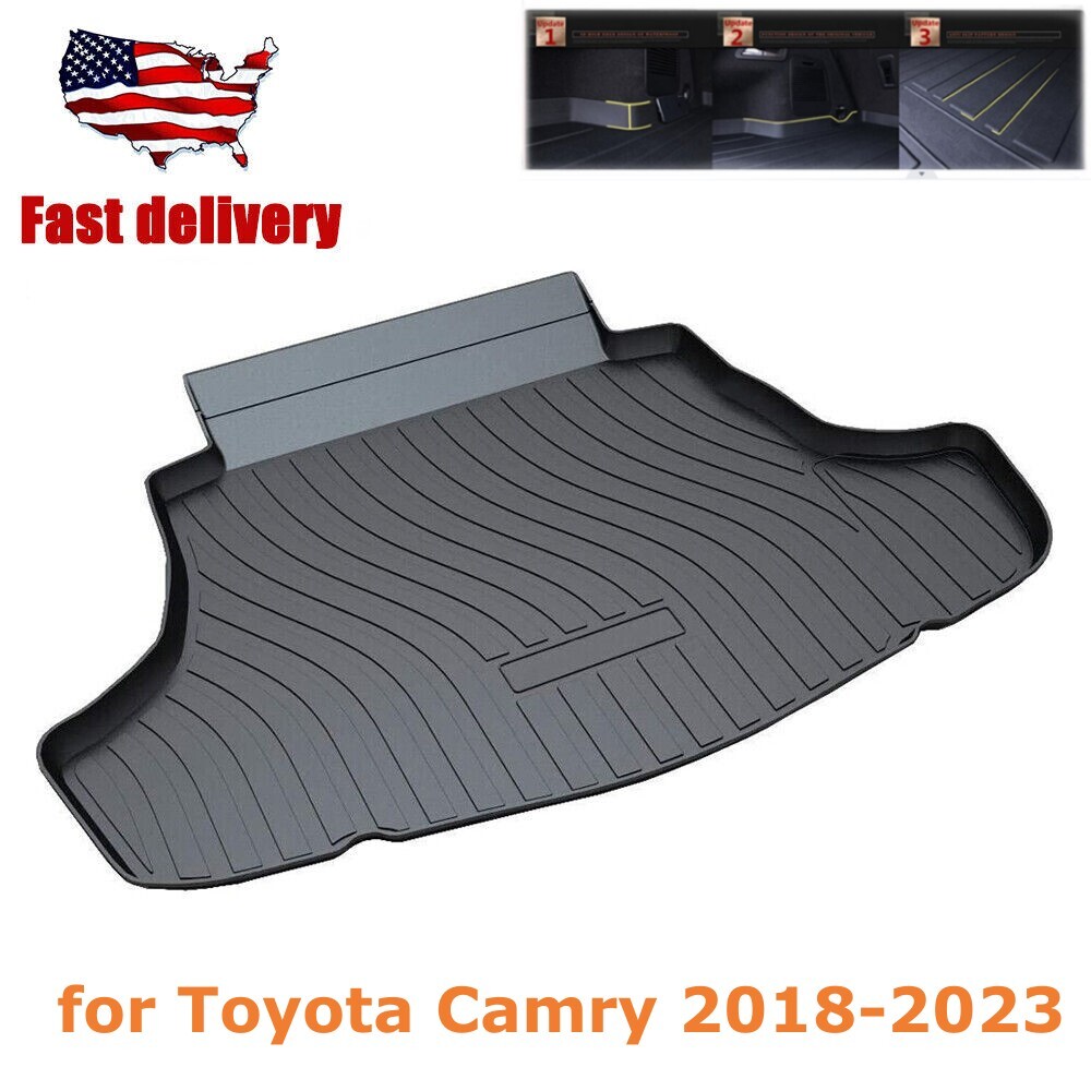 Black Rear Cargo Boot Liner Floor Cover Mat for 2018-2022 2023 Toyota Camry