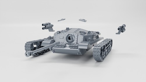 3D Printing 1/72 Hungarian 43M Zrinyi Sorozatveto Tank Unpainted Model Kit - Afbeelding 4 van 6