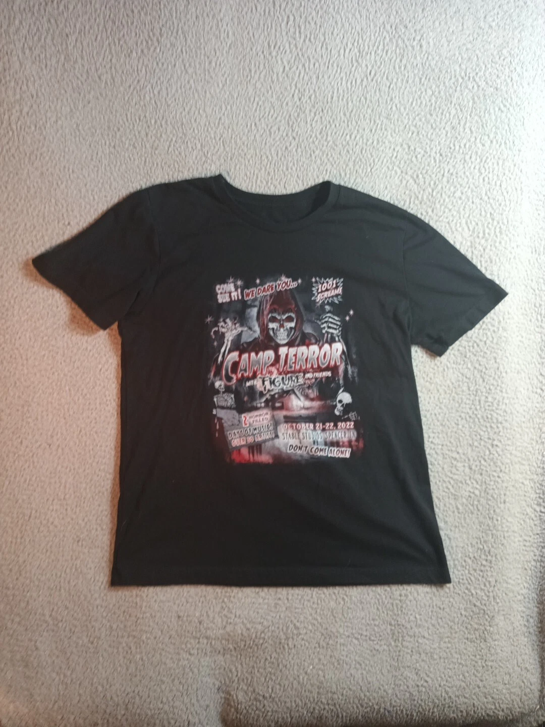 Camp Terror T-shirt Size Large Music Festival Spencer Indiana 40 In Around Waist