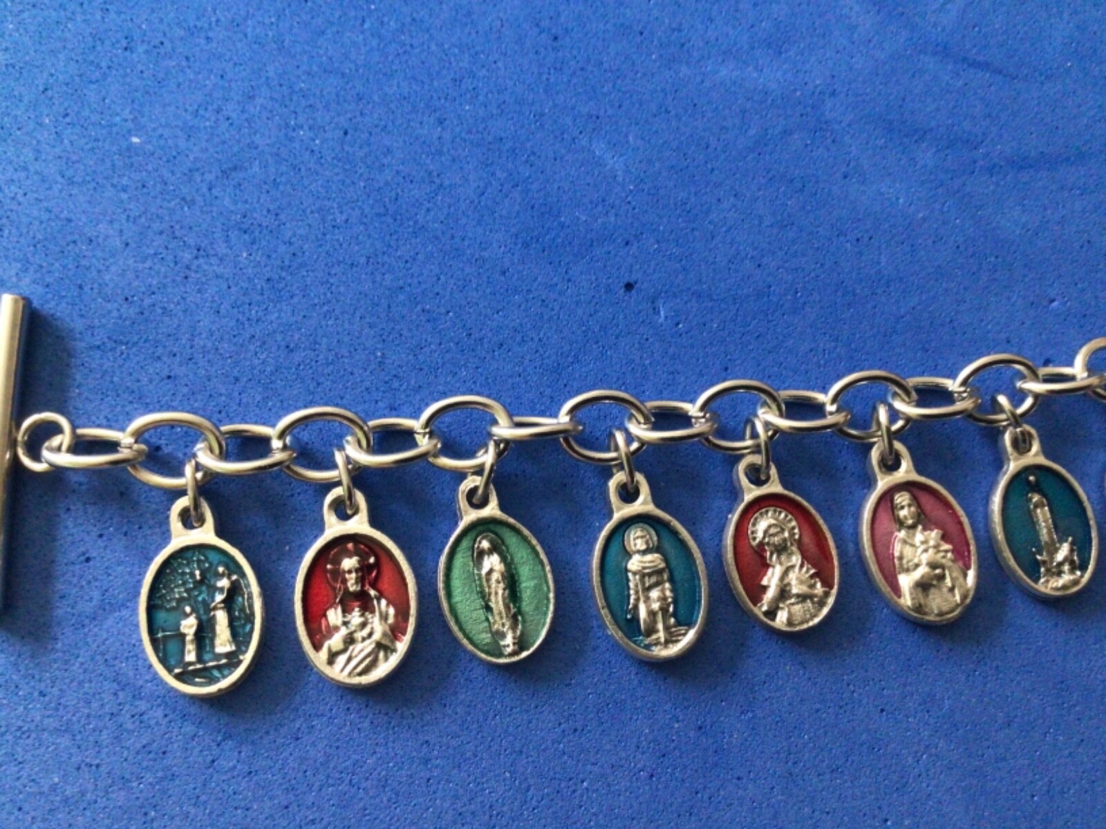 Custom Religious Catholic Saint Medal Charm Bracelet MINI Medals 7.5