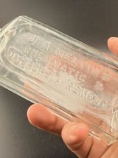 J.A.MELVIN'S RHEUMATIC & DYSPEPSIA CURE 1880s BOSTON MEDICINE BOTTLE