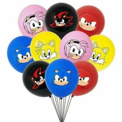 SONIC Luftballons x10 Geburtstag Party Deko Latexballon Mädchen Jungen KNÖCHEL