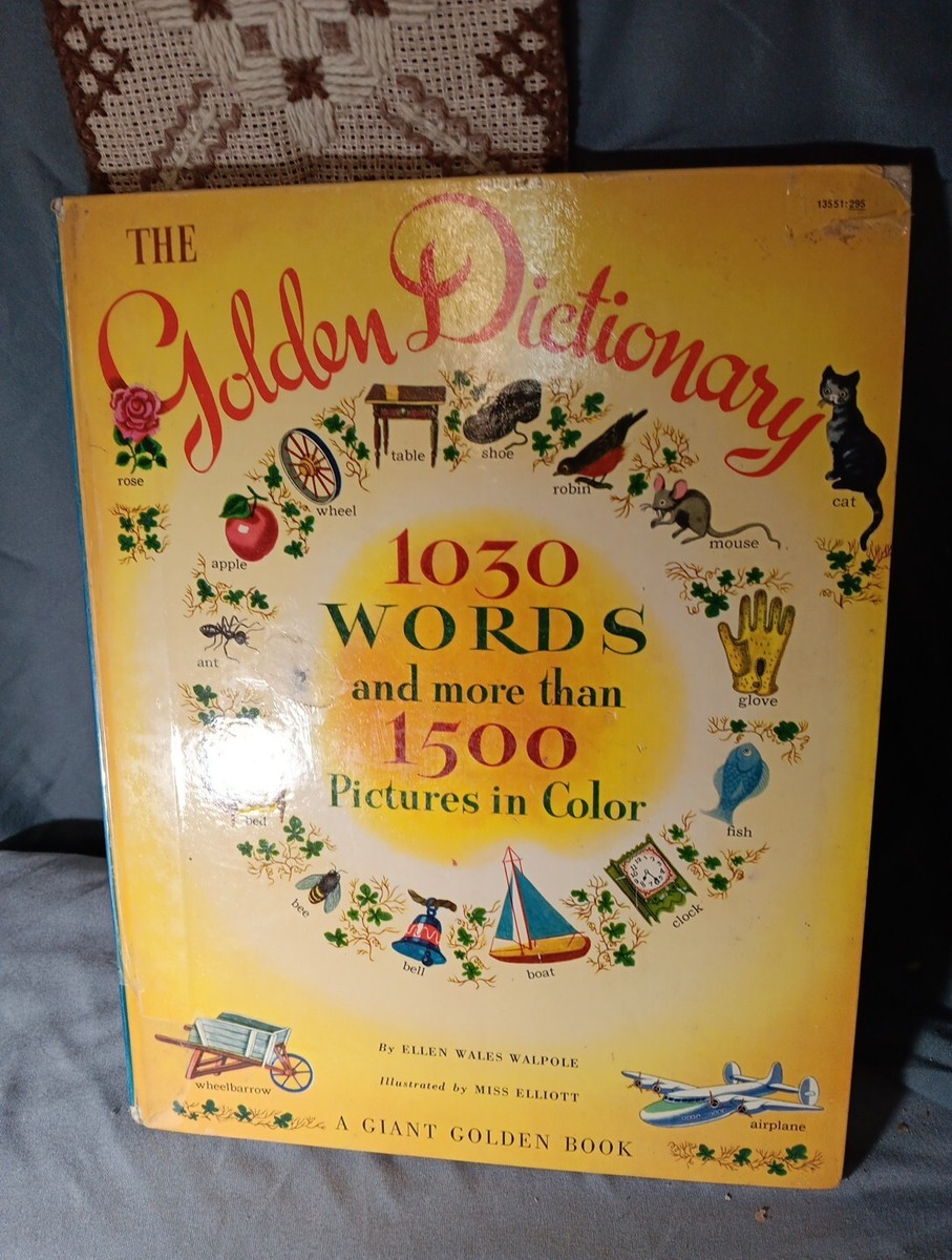 Vintage Golden Dictionary 1944 Giant Golden Book 1030 words more