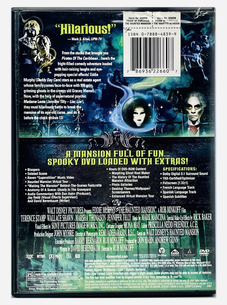 Disney's The Haunted Mansion (DVD, 2003) Fullscreen Eddie Murphy