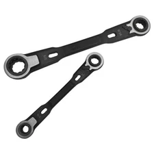 4-in-1 SAE Ratcheting Wrench Set – Double Box End 9" & 6" Fits 8 Sizes 5° Arc