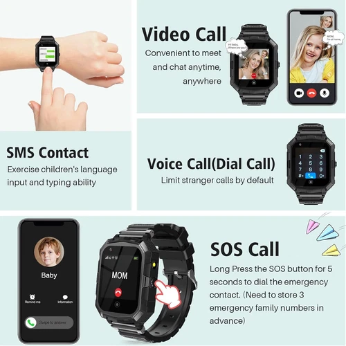 Smartwatch 4G Dzieci Telefon Zegarek z GPS WiFi Rozmowa wideo SOS dla chłopców Dziewcząt - Zdjęcie 9 z 65