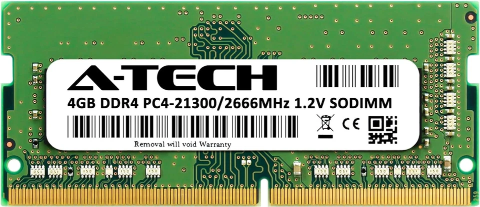 A-Tech 4GB Module (DDR4 2666MHz PC4-21300 1Rx16 1.2V Non-ECC SO-DIMM Memory - Image 3 of 4