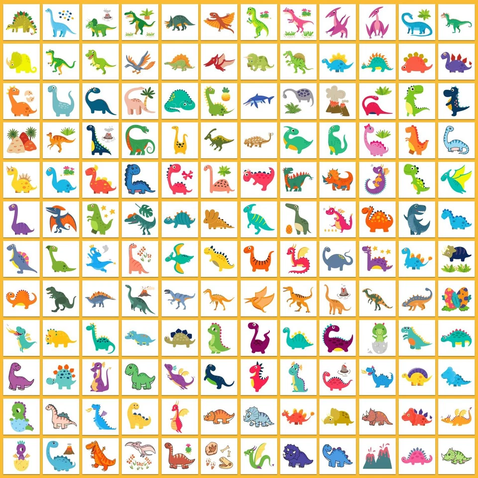 Partywind 408 PIEZAS Dinosaurios Niños Tatuajes Temporales Envueltos Individualmente Corte Ta... Foto 3 de 4