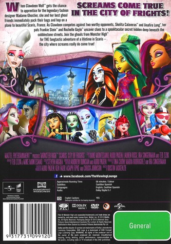118 A NEW SEALED MONSTER HIGH SCARIS CITY OF FRIGHTS DVD Region 4 - Picture 2 of 2