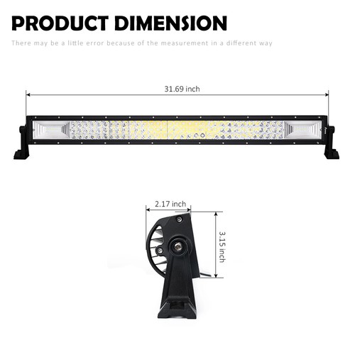 TRI-Row 32inch 180W Roof LED Light Bar Spot Flood Truck Offroad VS 30"34"36" - Picture 4 of 16