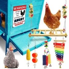 6 Pack Chicken Toys – with Xylophone, Chicken Swing, Vegetable Feeder, Sign, toy
