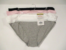 Warners Bikini panties cotton stretch with lace 3 pair size 6/M