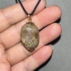 Natural China Inner Mongolia Gobi Eye Agate Specimen Pendant Necklace
