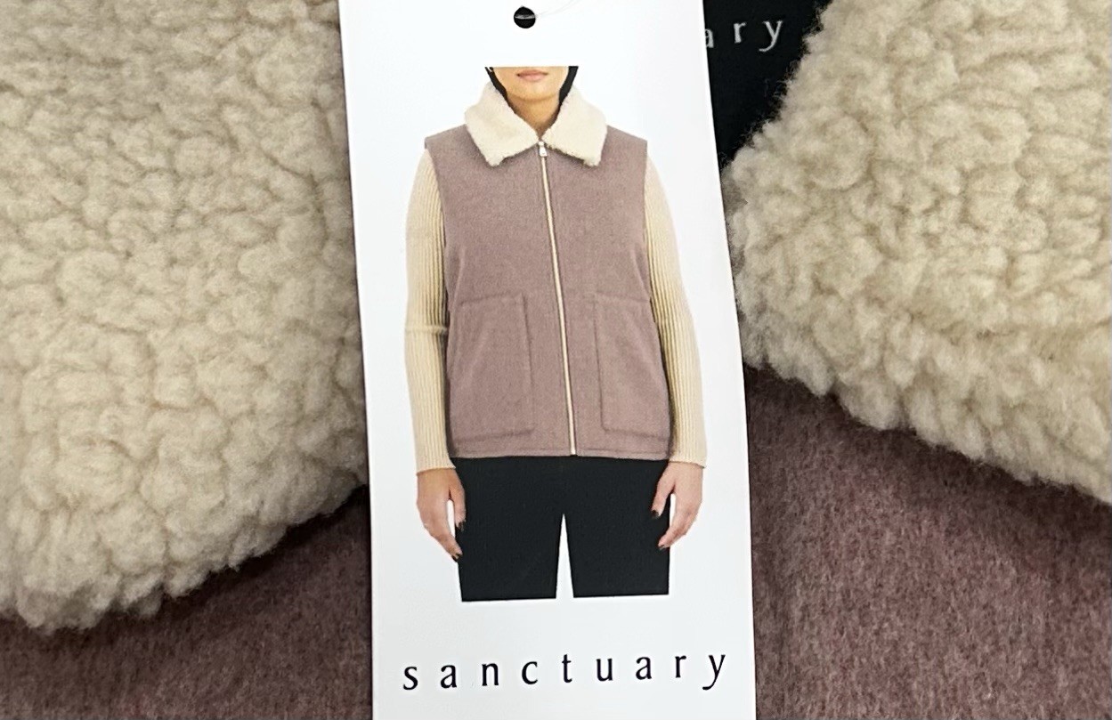 Sanctuary Women's Sherpa Lined Soft Warm Cozy Heavyweight Vest, Mauve, Size S