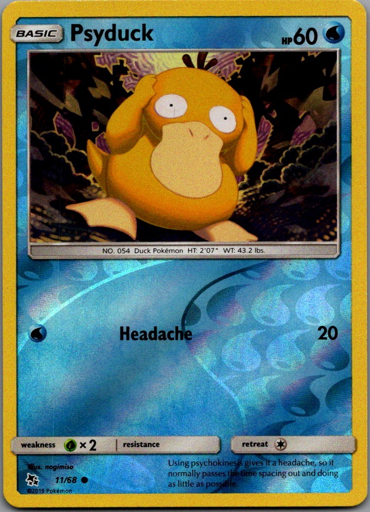 Psyduck Reverse Holo Common Hidden Fates 11/68 NM