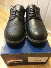 HIMALAYAN Mens Safety Shoes Black Brogue UK 10 New with Box Steel Toe Cap