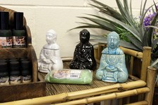 Image of Sitting Buddha Oil Burner - Blue