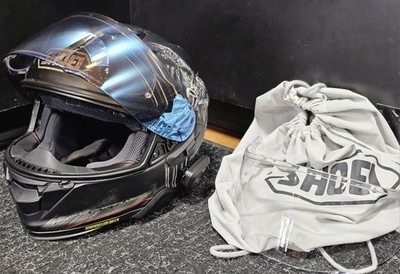 SHOEI AT AIR 2 UBIQUITY HELMET, SIZE MEDIUM, CARDO FREECOM 2X, EXTRA VISOR, BAG