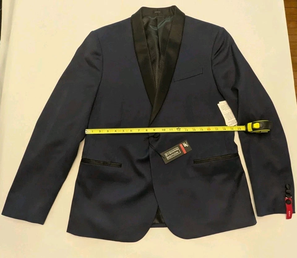 NEW J. Ferrar Mens Slim Stretch Fabric Slim Fit Tuxedo Jacket, 44 Regular, Blue - Image 3 of 4
