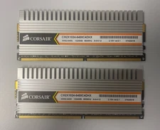 (X2) Corsair XMS2-6400 1GB DIMM 800 MHz DDR2 SDRAM Memory With Heat Sink Used