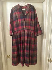 hearts snd found plaid flannel dress sz 3xL