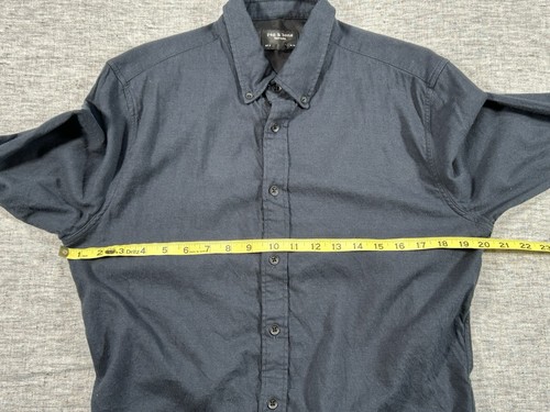 Rag & Bone Shirt Mens Medium Black Fit 2 Slim Long Sleeve Button-Up Designer - Picture 10 of 15