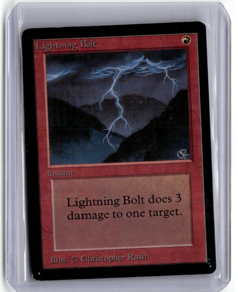 MTG Lightning Bolt - Beta Edition Misprint  Moderately Played English