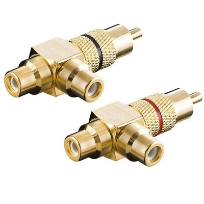 1 Paar Y Audio Chinch Cinc RCA L-R Adapter 2x Cinch Buchse Kupplung - 1x Stecker