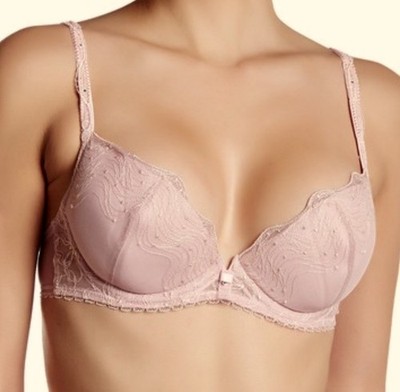 WACOAL Cherish Embroidered Push Up Underwire Rose Petal PINK Bra NEW Womens 34C