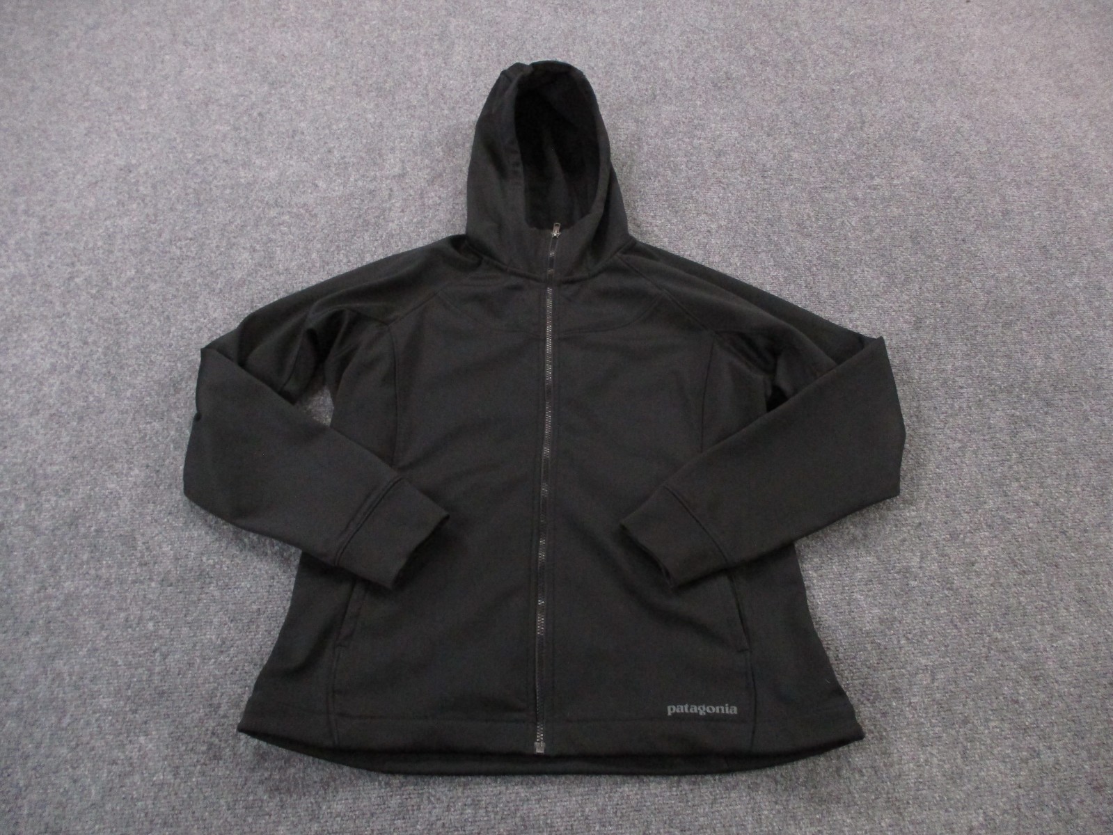 Patagonia Jacket Womens L Black Full Zip Hoody Hiking Camping Outdoors
