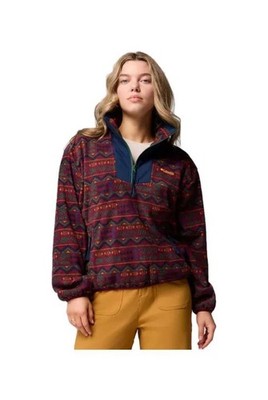 Columbia Sequoia Grove - Giacca in pile da donna con zip intera, blu navy collegiale, vino ricco, zucchero d'acero, M