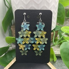 2.75 Silver Earring Set Clip-On Non-Pierced Retro Dangle New Free Ship B993