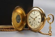 Vintage 2004 Seiko Pocket Watch 7N07-0020 Small Second Roman Quartz Mens JAPAN