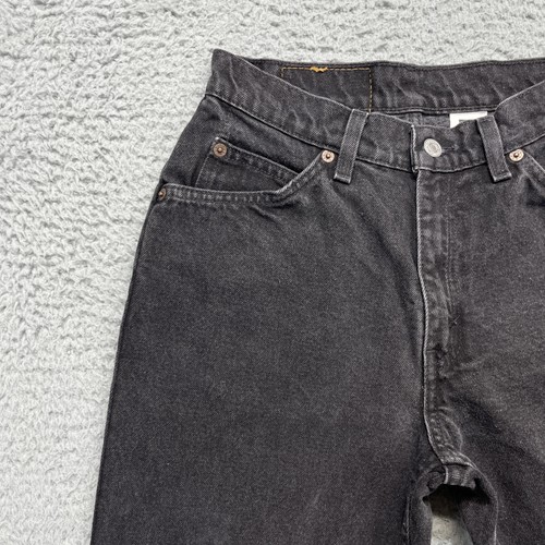VTG Levis 912 Jeans Womens 7 Black Slim Fit High Waist Tapered Leg Denim 90s - Picture 3 of 19