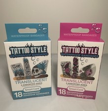 Smart Care Tattoo Style Waterproof Bandages Lot Of 2 New 36 Total