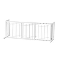 Free Standing Dog Gate, 37" - 68" Wide Pet Gate for Fireplace Stairs Doorways