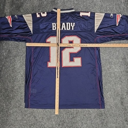 Maglia calcio REEBOK New England Patriots Tom Brady #12 vintage NFL maglia XL - Foto 8 di 12
