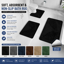 Soft Non Slip Bath Mat Quick Dry Absorbent Bathroom Rug Machine Washable