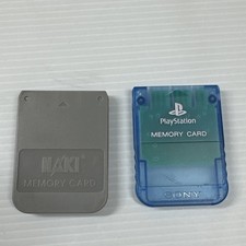 Sony Playstation PS1 Memory Card Clear Blue SCPH-1020  NAKI 1mb Card