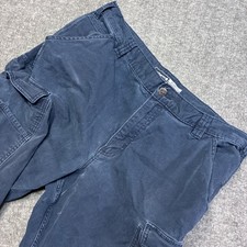 Carhartt Cargo Pants Men 36x28 Navy Blue Relaxed Fit Distressed Workwear Y2K