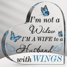 2D 1P Memorial Gift for Loss of Mom/wife in Heaven 4 4 Heart Acrylic Miss Gifts