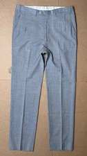Brioni Men’s 32x32 Light Gray Wool Flat Front Dress Pants