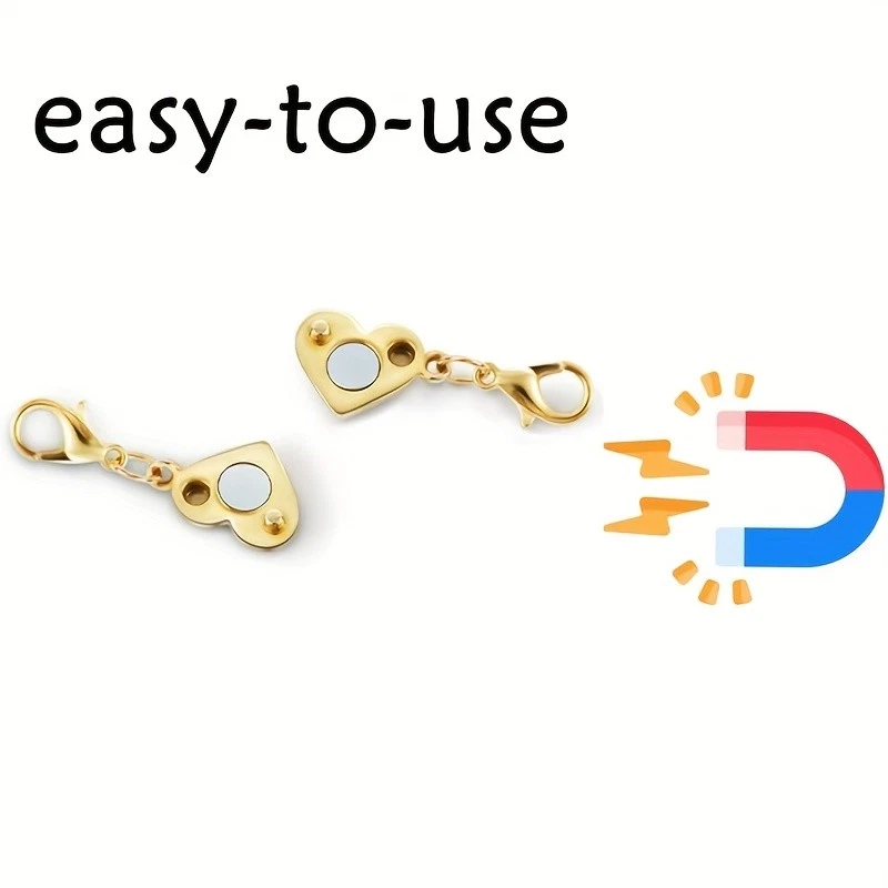 Cierres y cierres magnéticos para collar en forma de corazón, convertidor de cierre magnético  Foto 4 de 4